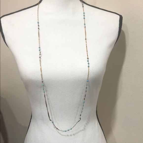 Stella & Dot Jewelry - Stella & Dot Gold Necklace with Turquoise Accents